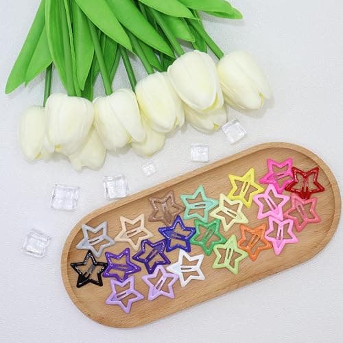 YLMUSU 144 Pcs 1.2'' Star Hair Clips - 24 Colors Metal Non-Slip Snap Hair Clips, Colorful Star Clips y2k, Stars Hair Barrettes for Women and Girls thumbnail 7