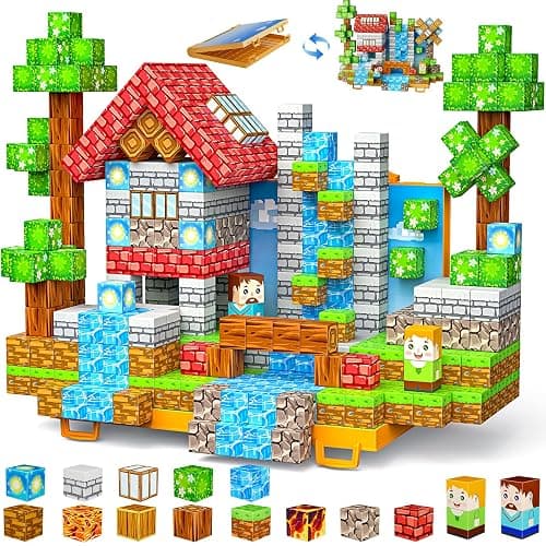 Wxlbr Magnetic Blocks, Magnetic Building Blocks,STEM Constructions Magnet Blocks for Kids, Boys and Girls Age 3+ Years Old, Building Toys Gifts for Kids 84PCS 1" Large Size - Image 1