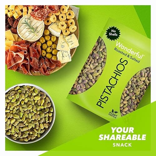 Wonderful Pistachios No Shells, Roasted & Salted Nuts, 12 Ounce Resealable Bag, Protein Snacks, Gluten Free, Healthy Snack thumbnail 7