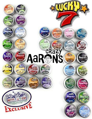 Matty's Toy Stop Crazy Aaron's Putty Mini Tins Lucky 7 Surprise Gift Set Party Bundle - 7 Pack (.47oz Each) Assorted Colors thumbnail 3
