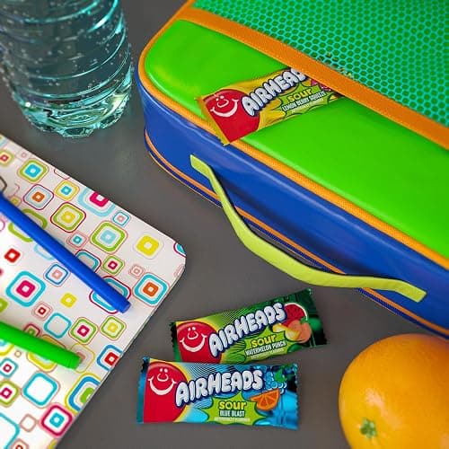Airheads Sour Full-Size Candy Bars, Taffy Candy Assorted Bag, Individually Wrapped Candy, Three Assorted Flavors, 9 Count Bag - Sour Variety - 9 Count (Pack of 1) thumbnail 6
