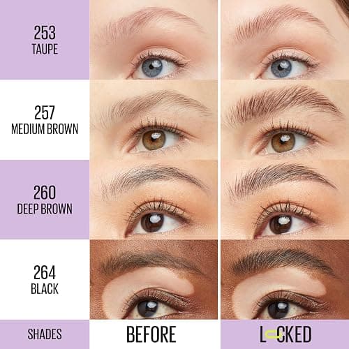 Maybelline Super Lock Brow Glue Eyebrow Gel, Lightweight and Waterproof Tinted Brow Gel For Up To 24HR Hold, Medium Brown, 1 Count thumbnail 3