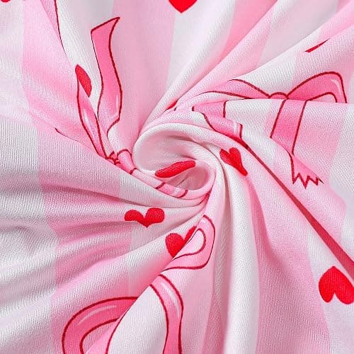 APRTEAK Women's 2 Piece Bow Pajamas Set Pink Pjs Cute Pj Set Summer Coquette Short Sleeve Button Down Lounge Sets Sleepwear thumbnail 2