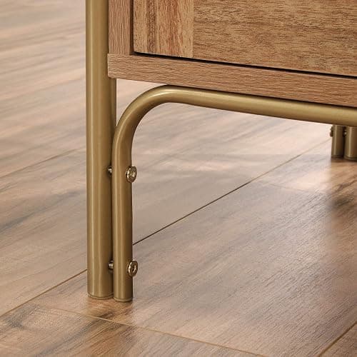 Sauder Coral Cape Corner Desk, Spacious Desktop and File Drawer, L Shaped Office Desk - Sindoori Mango Finish thumbnail 9