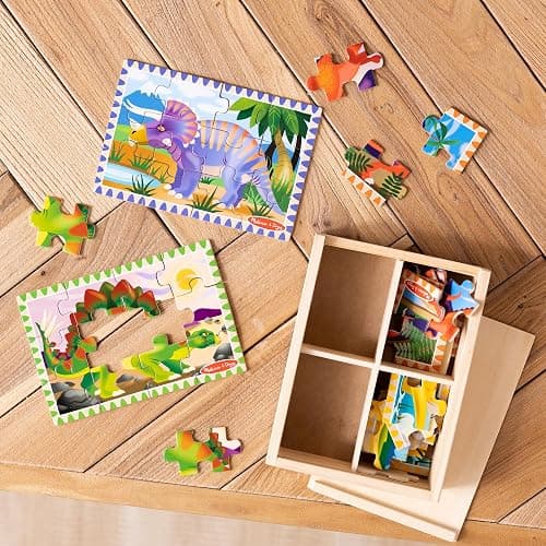 Melissa & Doug Dinosaurs 4-in-1 Wooden Jigsaw Puzzles in a Storage Box (48 pcs) - FSC Certified - Dinosaurs thumbnail 10
