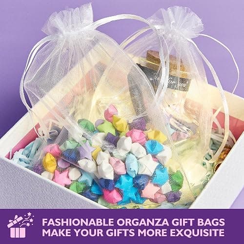 PACKINNO 100pcs White Organza Bags, Sheer Organza Bags 4x6 Inch, Small Mesh Bag Drawstring, Jewelry Gift Bags for Party, Candy, Christmas, Festival, Bathroom Soaps, Makeup thumbnail 6