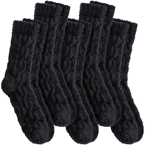 DOSKONI Fuzzy Socks for Women Fluffy Slipper Socks Cozy Winter Warm Soft Microfiber Plush Home Sleeping Gift Socks - Image 1