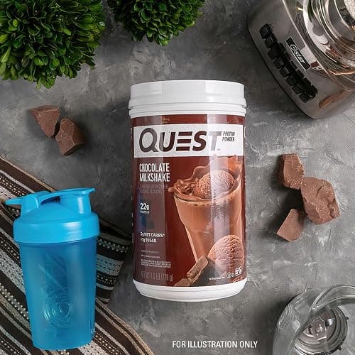 Quest Nutrition Chocolate Milkshake Protein Powder, 22g Protein, 2g Net Carbs, 1g Sugar, Low Carb, Gluten Free, 1.6 Pound, 24 Servings thumbnail 5