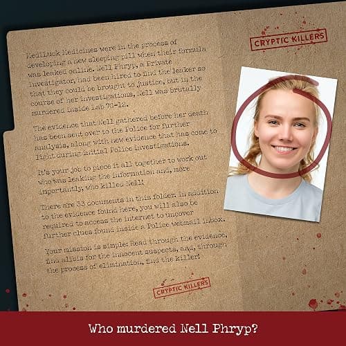 Cryptic Killers Bundle #5 - Unsolved Murder Mystery Game - Cold Case File Investigation - Detective Clues/Evidence - Solve The Crime - Individuals, Date Nights & Party Groups - 3 Pack thumbnail 4