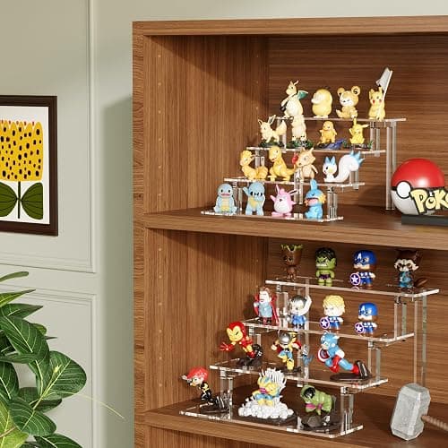 WINKINE Acrylic Display Stand Riser, Perfume Stand Organizer 4 Tier, Holder Shelves Compatible with Funko POP Figures, Cologne Organizer for Men, Acrylic Risers for Display, Clear Bedroom Shelf Holder thumbnail 4
