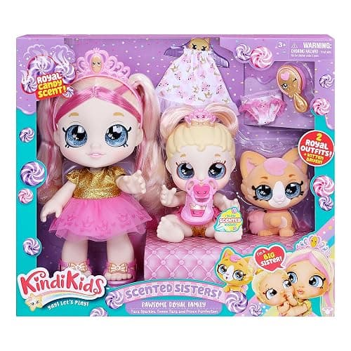 Kindi Kids Scented Sisters Pawsome Royal Family - Pre-School 10" Play Doll: Tiara Sparkles, 6.5" Baby Kindi: Teenie Tiara, and Kindi Pet: Prince Purrfection - Amazon Exclusive thumbnail 7