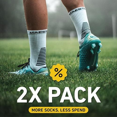 Maestro Soccer Grip Socks for Men and Women with Non-Slip Pads - Anti-Slip Socks Ideal for Football, Basketball, Sports thumbnail 2