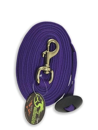 Southwestern Equine Lunge Line for Horses Cotton Horse Lunge Line with Bolt Snap & Rubber Stop (Purple, 24') thumbnail 2