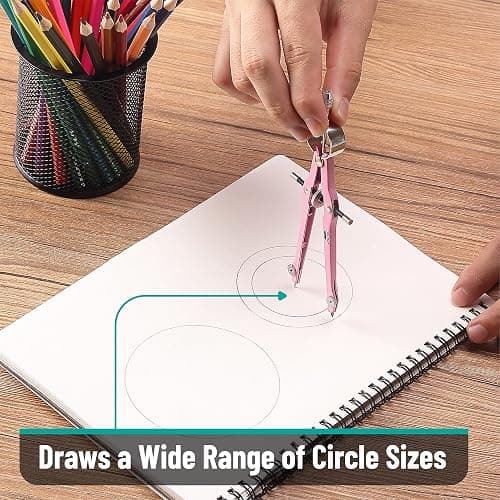 Mr. Pen- Professional Compass for Geometry, Pink, Extra Leads, Metal Compass, Compass, Compass Drawing Tool, Drawing Compass, Drafting Compass, Compass for Students, Compass for Woodworking thumbnail 7
