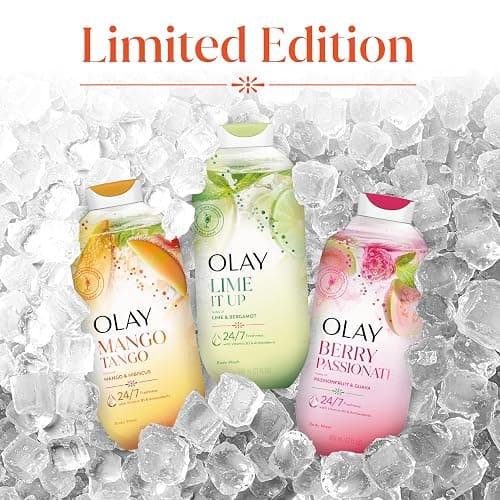 Olay Body Wash for Women, 24/7 Skin-Loving Freshness, Miami Mocktails, Plant Based Cleansers, Vitamin B3 & Antioxidant Blend, For All Skin Types, Mango Tango with Mango & Hibiscus Scent, 22 fl oz thumbnail 9
