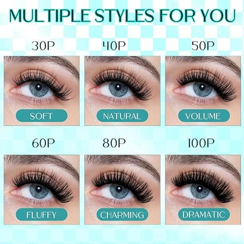 Lash Clusters Fluffy Cluster Lashes Extensions Thick 280pcs D Curl Eyelash Clusters DIY At Home Individual Lashes Extension by GEMERRY（80P-10-18mm) thumbnail 6