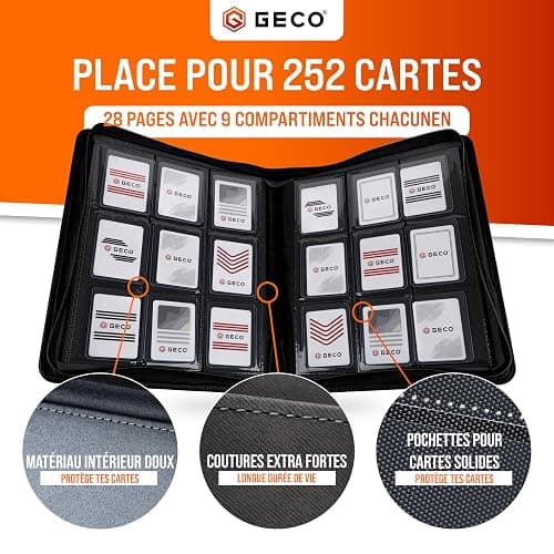 Toploader Binder - Album 9 poches Premium Toploader avec 252 compartiments pour Toploader standard 3''x4'' - Album de cartes à collectionner - Classeur de cartes à collectionner - Noir thumbnail 3