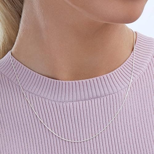 Amazon Essentials Sterling Silver Thin 0.8mm Box Chain Necklace | Available in Yellow Gold or Silver | 16", 18", 20", 24", or 30" thumbnail 2