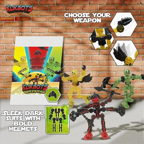 Zing Klikbot Galaxy Pack, Set of 3 Poseable Action Figures with Weapons, Includes 1 Hero (Ice), 1 Villain (Maze) and 1 Guardian (Scorpion), Stop Motion Animation Figure, Great for Kids Ages 6 and Up thumbnail 7