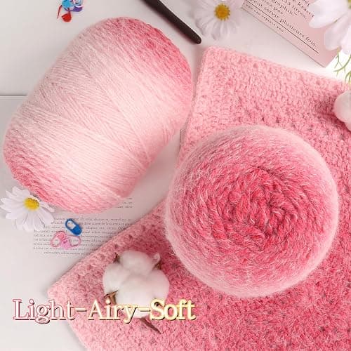 Katech Ombre Yarn for Crocheting-Large Skein of Gradient Yarn Cake-2 Pack of 200g/7.05 oz-80% Acrylic,20% Nylon- #4 Medium-Perfect for Star Blankets, Scarves, Shawls and Garments (C) thumbnail 8