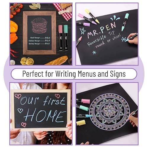 Mr. Pen- Chalk Markers, 6 Pack, Assorted Colors, 8 Labels | Chalkboard & Glass Markers, Liquid Chalk Pens, Erasable thumbnail 5