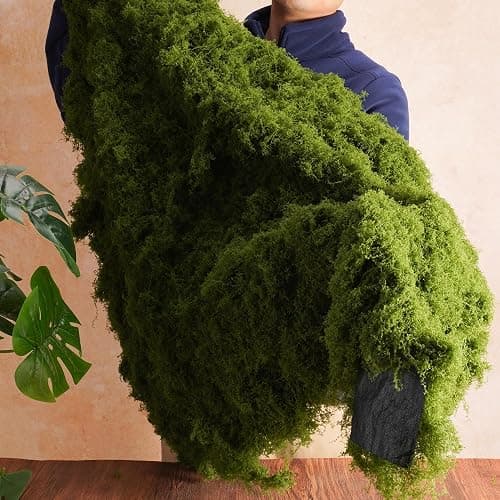 USMOLA Fake Moss Mat, Artificial Moss Table Runner for Wedding Decor Table Centerpieces Fairy Garden Crafts Indoor Green Faux Grass Wall Decor (Green: 39 x 39Inch / 100 x 100cm) thumbnail 3