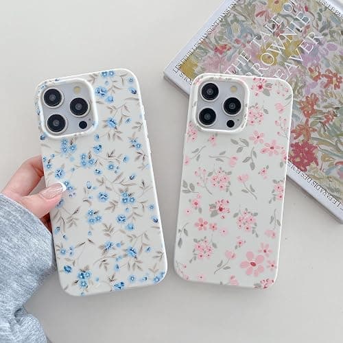 QLTYPRI for iPhone 15 Pro Max Case, Cute Pink Floral Flower Pattern Aesthetic Phone Case, Raised Camera Protection Soft Slim TPU Shockproof Protective Phone Cover for Girls Women - Pink thumbnail 5