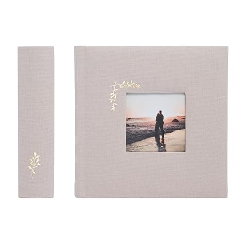 Elegant Linen Photo Album - 200 Acid-Free Pockets for 4x6 Pics - Perfect for Weddings & Gifts - Image 1