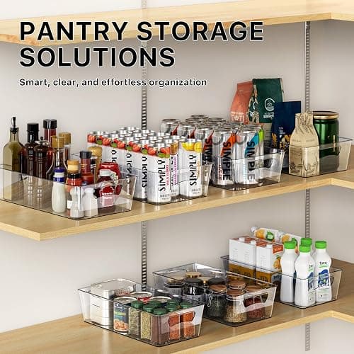 Simple Houseware 4 Pcs Pantry Clear Bin Storage Organizer, 14" x 7" x 3.75" thumbnail 7