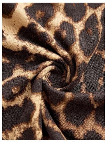 SOLY HUX Women's Cheetah Print Backless Halter Mini Dress | Y2k Style Dresses, Gothic, Deep V Neck , Leopard Animal Print, Plus Size, Layered Ruffle thumbnail 2
