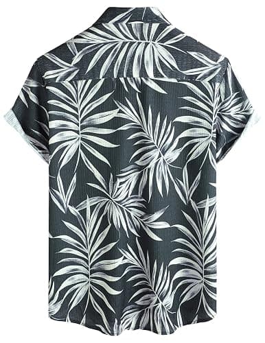 VATPAVE Mens Summer Striped Shirts Button Down Short Sleeve Vintage Beach Hawaiian Shirts with Pocket thumbnail 4
