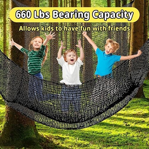 Toriexon Climbing Cargo Net 9.8' x 9.8', Double Layers Playground Safety Net, with Storage Bag Climbing Net for Kids Outdoor Treehouse thumbnail 4