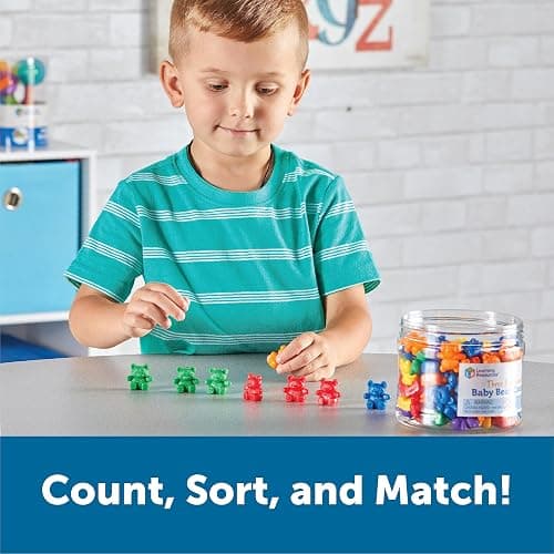 Learning Resources Baby Bear Counters - 102 Pieces, Ages 3+ | Grades Pre-K+ Toddler Learning Toys, Counters for Kids, Counting Manipulatives, Teddy Bear Counters thumbnail 2