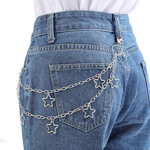 Jean Chain Star Punk Wallet Chain with Lobster Clasps Cool Trousers Pants Chains Belt Key Chains Adults Hip Hop Pocket Chains Rock Gothic Y2k Accessories for Men Women thumbnail 4