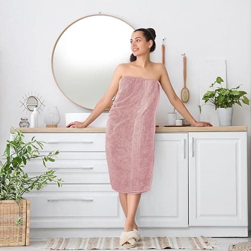 Utopia Towels Luxurious Jumbo Bath Sheet 2 Piece, 600 GSM, 35 by 70 Inches, 100% Ring Spun Cotton, Highly Absorbent and Quick Dry Extra Large Bath Towel, Super Soft Towel, Dusty Pink thumbnail 7