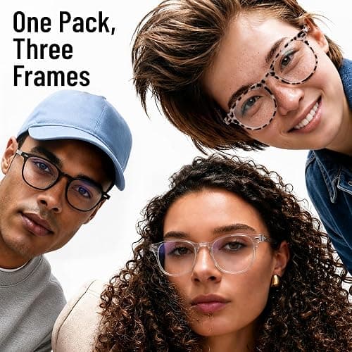 Gaoye Blue Light Glasses for Woman 3 Pack | Half Round, Screen-Ready Computer Glasses Style with UV Protection Coating thumbnail 6