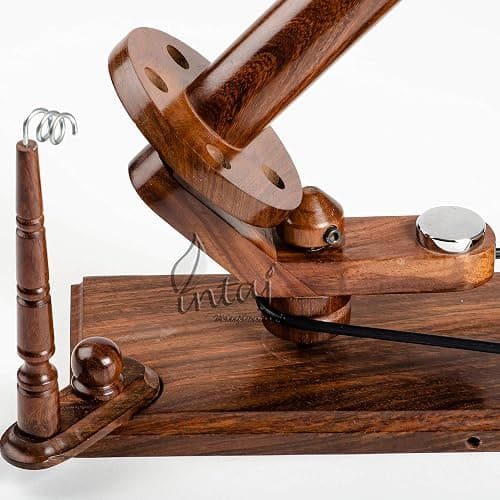 INTAJ Rosewood Yarn Winder - Large Capacity 16 oz Wooden Winder for Knitting & Crocheting - Handcrafted Heavy Duty Natural Rosewood Ball Winder - Table Top Wood Yarn Swift and Ball Winder thumbnail 7