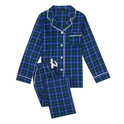 Noble Mount Flannel Pajamas for Women, 2Pc Lightweight Flannel Womens Pajama Sets - Image 1