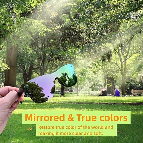 swanoble UV400 Rimless One-Piece Lens Reflective Sunglasses - Colored Mirrored Sun Glasses for Men & Women (2 Pack) thumbnail 2