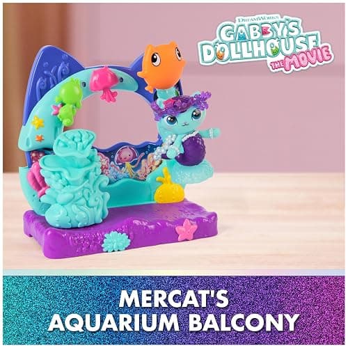 DREAMWORKS GABBY'S DOLLHOUSE The Movie, Mercat's Aquarium Balcony, with Toy Figure & Dollhouse Accessories, Kids Toys for Girls & Boys Ages 3 and Up thumbnail 6
