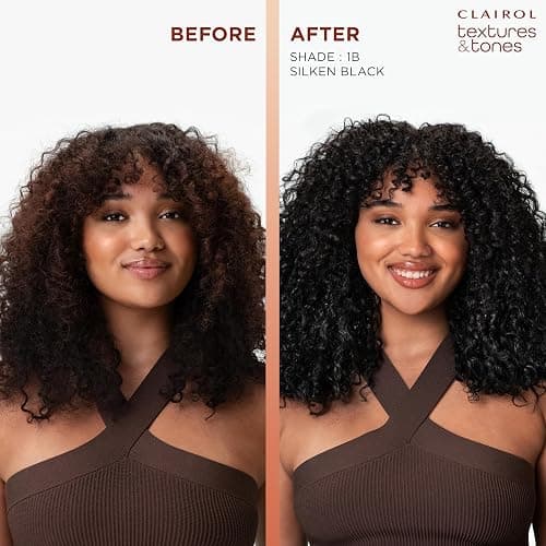 Clairol Textures & Tones Permanent Hair Dye, 1B Silken Black Hair Color, Pack of 1 thumbnail 3