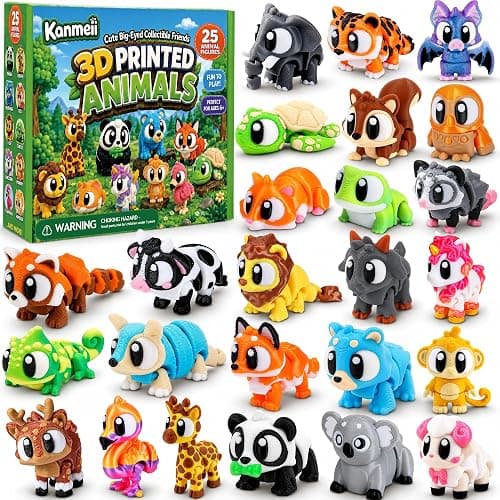 Kanmeii 25 PCS Large 3D Printed Animals, Articulated Fidget Toys | Articulated 3D Printed Animals for Desk Pets, Home Office Displays, Party Favors and Goodie Bag Stuffers - Image 1