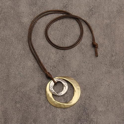 joymiao Boho Necklaces for Women Cord Necklace with Pendant Long Silver Necklace Vintage Sweater Necklace Hippie Jewelry for Women Girls Gifts thumbnail 4