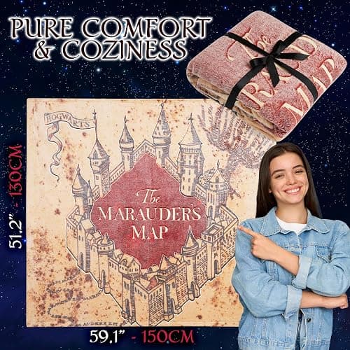 Harry Potter Glow in The Dark Blanket 51x59” for Kids Teens Adults, Soft Fleece Throw Blanket for Sofa, Bed, Cozy Warm Lightweight Gifts for Kids thumbnail 2