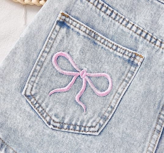 Ohrwurm Girls Ripped Raw Hem Jean Shorts High Waist Straight Leg Y2K Distressed Denim Pants with Pockets thumbnail 5