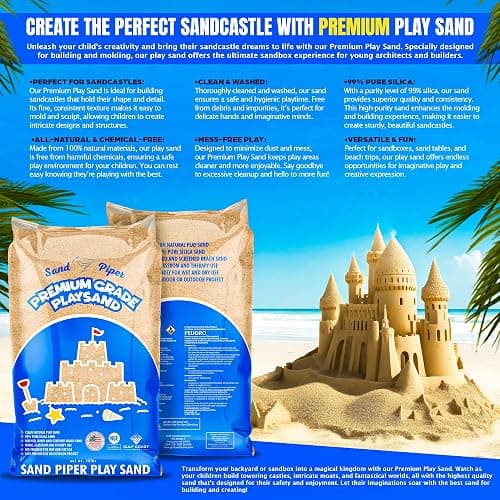 Sandpiper Multiuse Play Sand for Kids, Silica Sand for Sandbox Sand Table Areas, 50 Lbs thumbnail 8