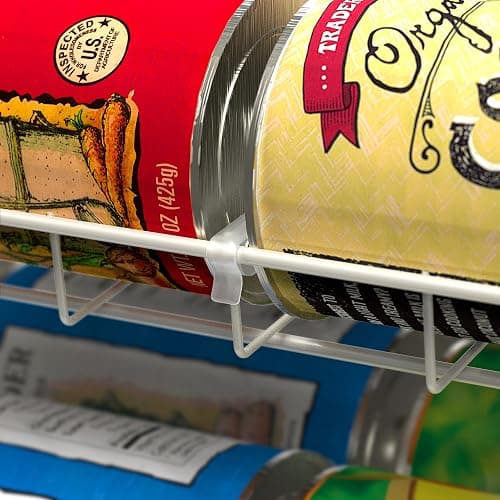 Deco Brothers Stackable Can Rack Organizer Holds Up to 36 Cans, White | for Kitchen and Pantry thumbnail 5