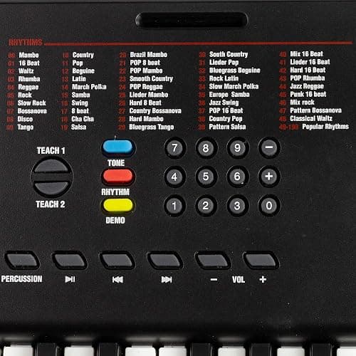 RockJam 61-Key Compact Keyboard Piano with LED Display, Keynote Stickers & Lessons thumbnail 10
