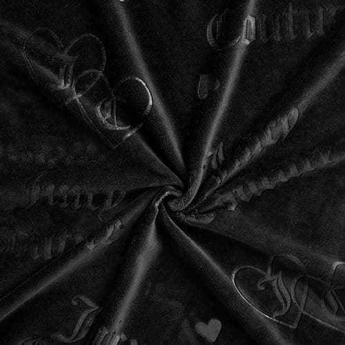 Juicy Couture Embossed Plush 50"x70" Throw Blanket, Embossed Interlocking Hearts Black thumbnail 5