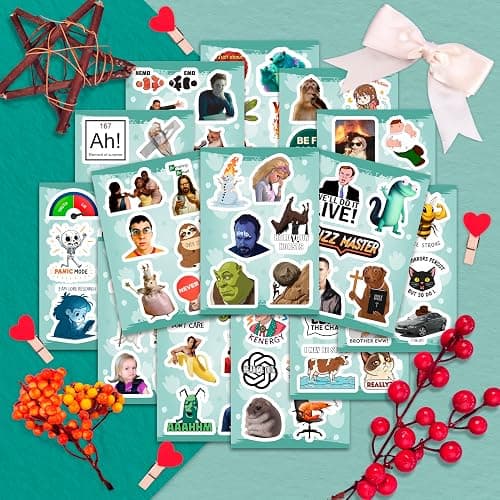 160Pcs Meme Stickers for Adults - Funny Stickers for Water Bottle, Pop Culture Decals for Laptop - Sarcastic, Humour, Silly Decals Vinyl - Meme Gifts for Men and Women thumbnail 7